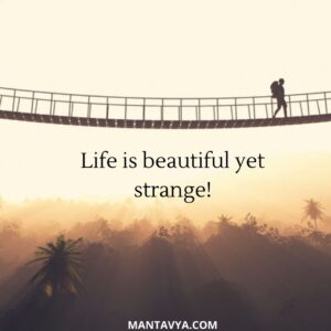 Life is beautiful yet strange!